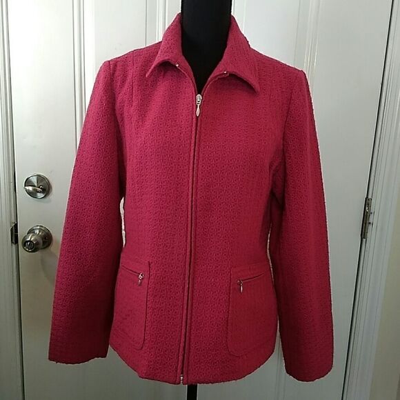 Coldwater Creek fuchsia zip-front jacket - Picture 1 of 8